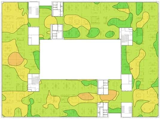 Ekahau Simulation Kanalueberschneidung