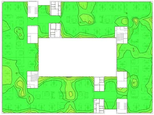 Ekahau WLAN Simulation Heatmap