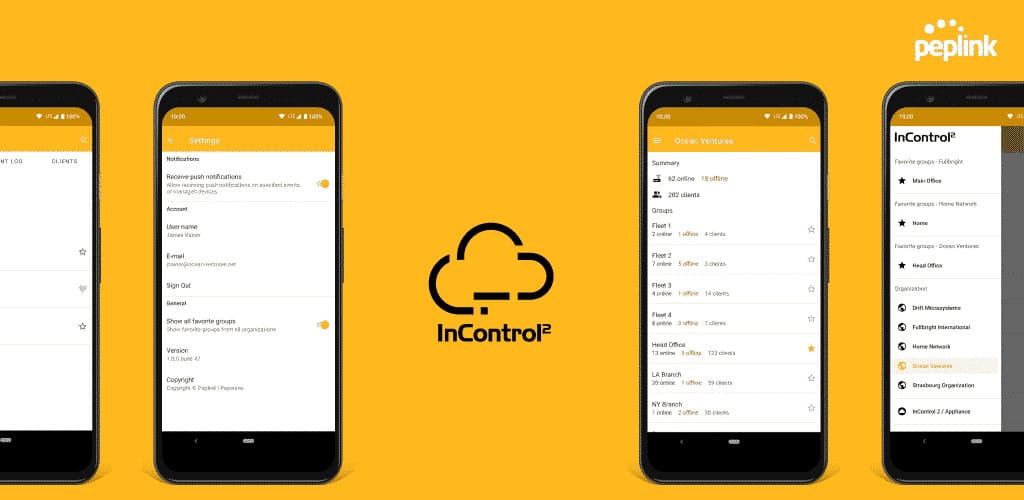 L'application Incontrol de Peplink disponible pour IOS et Andriod